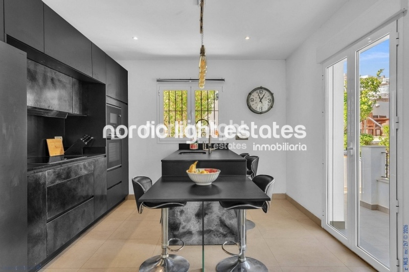 Contemporary luxury villa with several lounges 