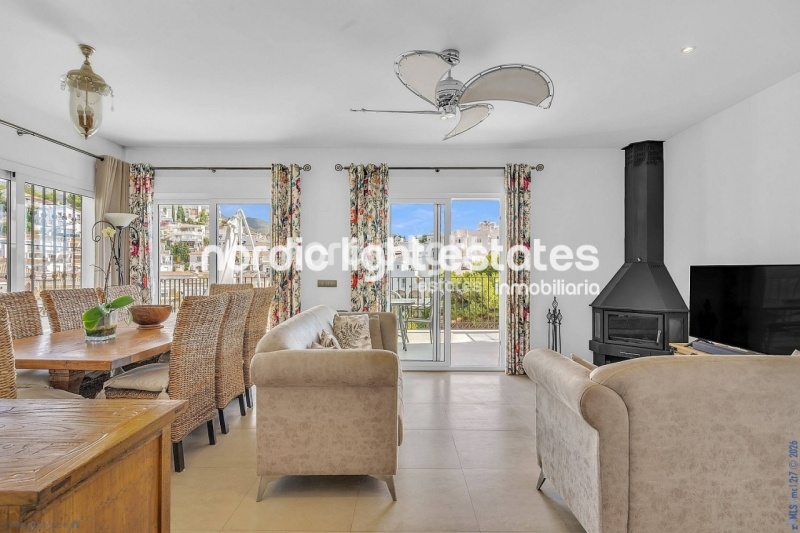 Contemporary luxury villa with several lounges 