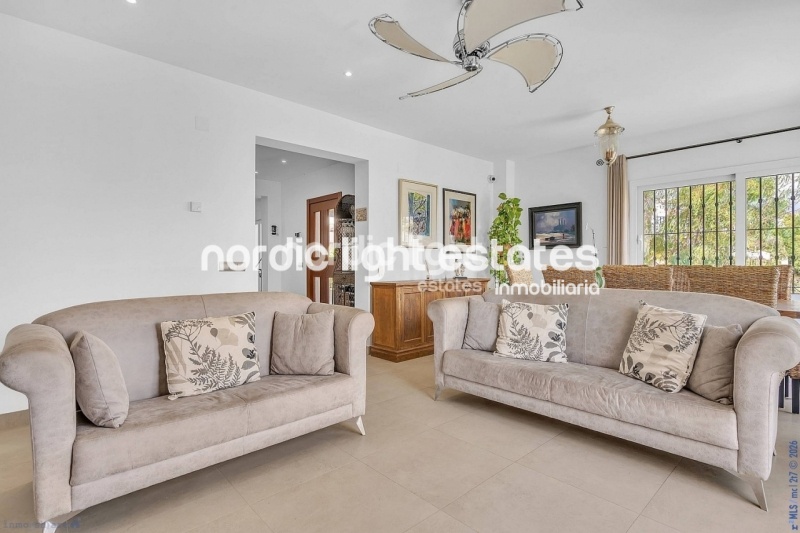 Contemporary luxury villa with several lounges 