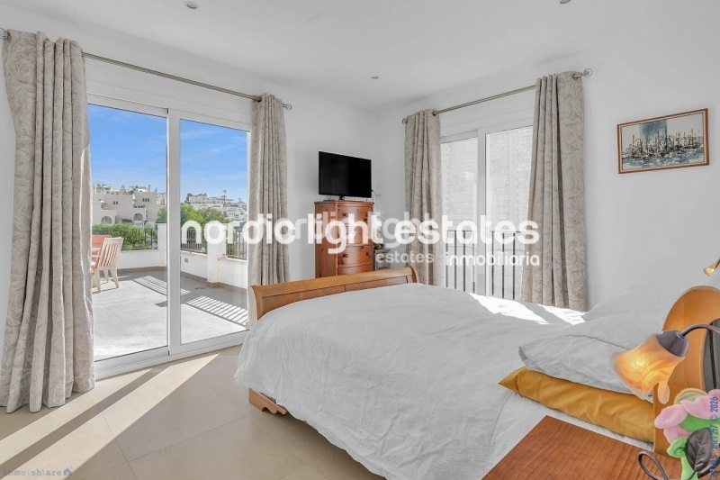 Contemporary luxury villa with several lounges 