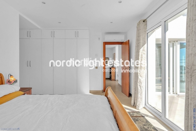 Contemporary luxury villa with several lounges 