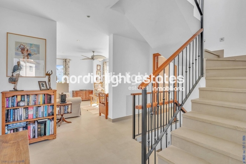 Contemporary luxury villa with several lounges 