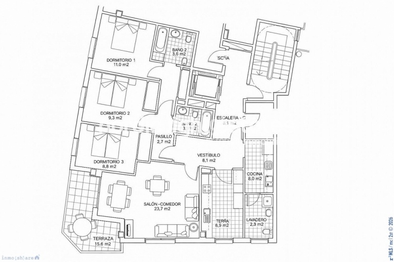 Amplio piso en centro, con plaza de parking y trastero